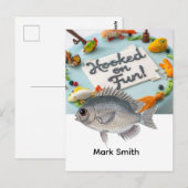 Visfeestje gethematiseerd aan de haak geslagen ple briefkaart (Voorkant / Achterkant)
