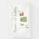 Visfeestje verjaardagsfeest spandoek (Verticaal)