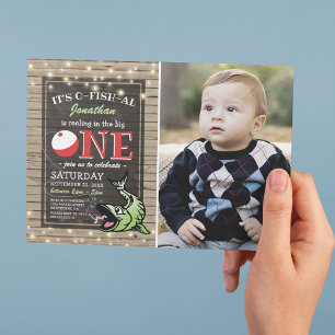 Visfoto 1e verjaardagsfeest uitnodiging