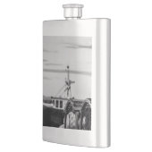 visfoto van vissersboot heupfles (Links)