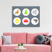 Visgarnalen krab wildplank - Sepia Canvas Afdruk (Insitu (Woonkamer))