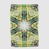 Visgloed zandige textuur kaleidoscoop verouderd gr golfhanddoek (Voorkant)