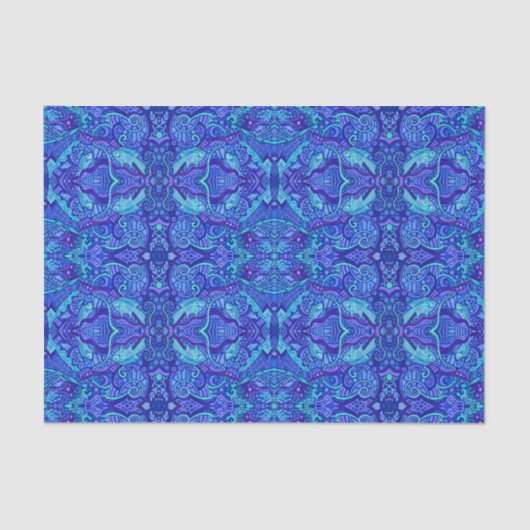 Visgolven Onderwater Bohemian Arabesque Patroon T Tissuepapier (Voorkant)