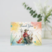 Visgraag Bedankt Kaart met Jongen die Vist (Staand voorkant)