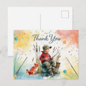 Visgraag Bedankt Kaart met Jongen die Vist (Voorkant / Achterkant)