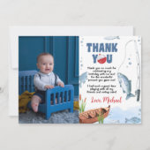 Visgraag Verjaardags Foto Bedankkaart (Voorkant)