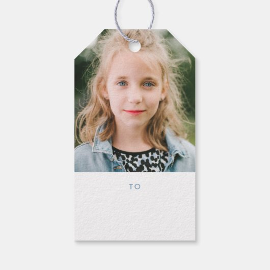 Visgraat Band Vakantie Foto Cadeaubijlage - Blauw Cadeaulabel (Achterkant)