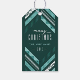 Visgraat Band Vakantie Foto Cadeaubijlage - Teal Cadeaulabel