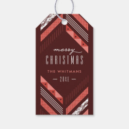 Visgraat Band Vakantiefoto Cadeaubijlage - Rood Cadeaulabel