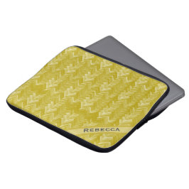 visgraat Chevron Gold Persoonlijk Laptop Sleeve