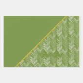 Visgraat Chevron Patroon Forest Green Inpakpapier Vel (Voorkant 3)