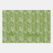 Visgraat Chevron Patroon Forest Green Inpakpapier Vel (Voorkant)