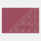 Visgraat Chevron Patroon Luxe Rood Inpakpapier Vel (Voorkant 3)