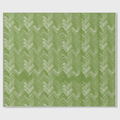 Visgraat Chevron Patroon op Forest Green Cadeaupapier (Vlak)