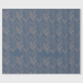 Visgraat Chevron Patroon Retro Blauw Cadeaupapier (Vlak)