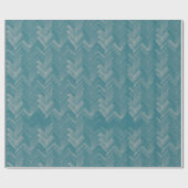 Visgraat Chevron Patroon Turquoise Cadeaupapier (Vlak)