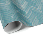Visgraat Chevron Patroon Turquoise Cadeaupapier (Rol Hoek)