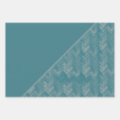 Visgraat Chevron Patroon Turquoise Inpakpapier Vel (Voorkant 3)