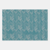 Visgraat Chevron Patroon Turquoise Inpakpapier Vel (Voorkant)