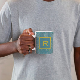 Visgraat Chevron patroon Turquoise Persoonlijk Koffiemok