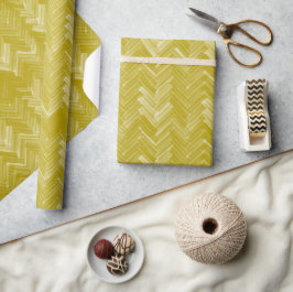 Visgraat Chevron Pattern Goud Cadeaupapier