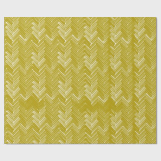 Visgraat Chevron Pattern  Goud Cadeaupapier (Vlak)