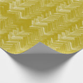 Visgraat Chevron Pattern  Goud Cadeaupapier (Hoek)