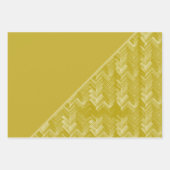 Visgraat Chevron Pattern Goud Inpakpapier Vel (Voorkant 3)