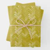 Visgraat Chevron Pattern Goud Inpakpapier Vel (In situ)