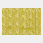 Visgraat Chevron Pattern Goud Inpakpapier Vel (Voorkant)