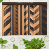 Visgraat gevlochten vlecht Bruin Modern Patroon Theedoek (Gevouwen)