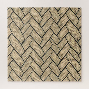 Visgraat Houten Parket Patroon Legpuzzel