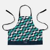 Visgraat Navy Blue minimaal patroon Schort (Voorkant)