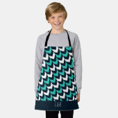 Visgraat Navy Blue minimaal patroon Schort (Gedragen)