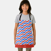 Visgraat Rood Blauw Minimaal Patroon Schort (Insitu)