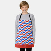 Visgraat Rood Blauw Minimaal Patroon Schort (Gedragen)