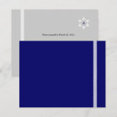 Visgraat Star Bar Mitzvah RSVP-kaart RSVP Kaartje (Voorkant / Achterkant)