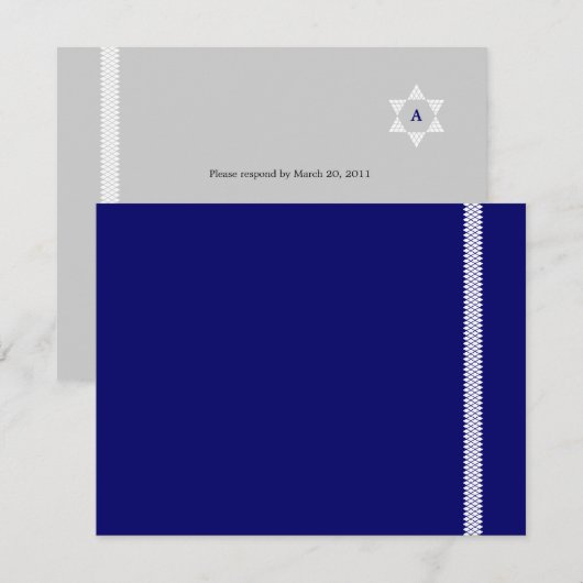 Visgraat Star Bar Mitzvah RSVP-kaart RSVP Kaartje (Voorkant / Achterkant)