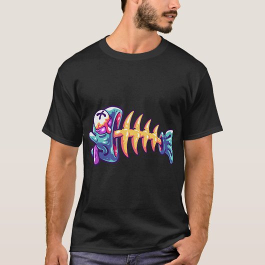 Visgraat sticker t-shirt (Voorkant)