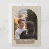 visgraat tweed gescheurd papier boog kerst foto feestdagenkaart (Voorkant)