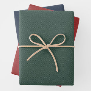 Visgraat tweed klassiek rood groen blauw Kerstmis Inpakpapier Vel