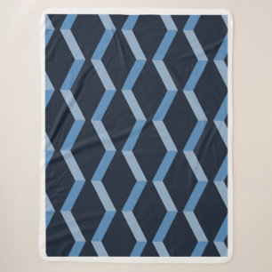 Visgraat Weefsel Blauw Naadloos Patroon Sherpa Deken