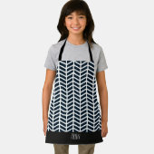 Visgraat zwart wit minimaal patroon schort (Insitu)