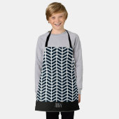 Visgraat zwart wit minimaal patroon schort (Gedragen)