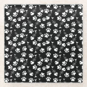 visgraatdruk glazen onderzetter (Voorkant)