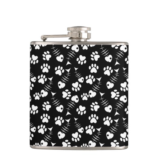 visgraatdruk heupfles (Voorkant)