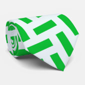 visgraatgroen wit minimaal patroon stropdas (Opgerold)