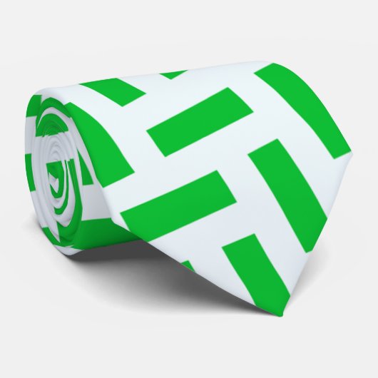 visgraatgroen wit minimaal patroon stropdas (Opgerold)