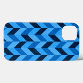 Visgraatpatroon in blauw Case-Mate iPhone case (Achterkant (horizontaal))