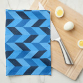 Visgraatpatroon in blauw theedoek (Quarter Fold)